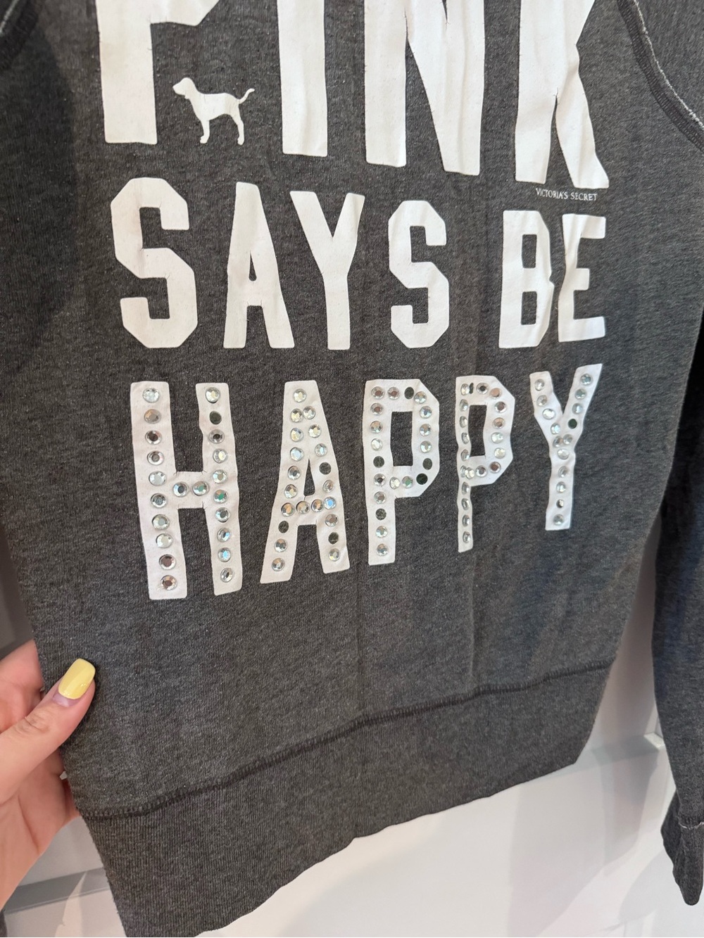 Victoria's Secret PINK Dark Gray Zip-Up Hoodie - Picture 7 of 9